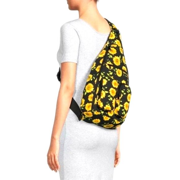 No Boundaries Cotton Canvas Sling Backpack Sunflowers Print - Picture 12 of 12
